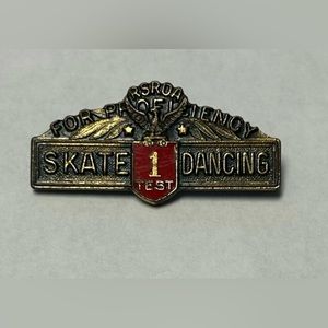 Vintage Skate Dancing Award Pin RSROA roller skating dance 1950s unique find